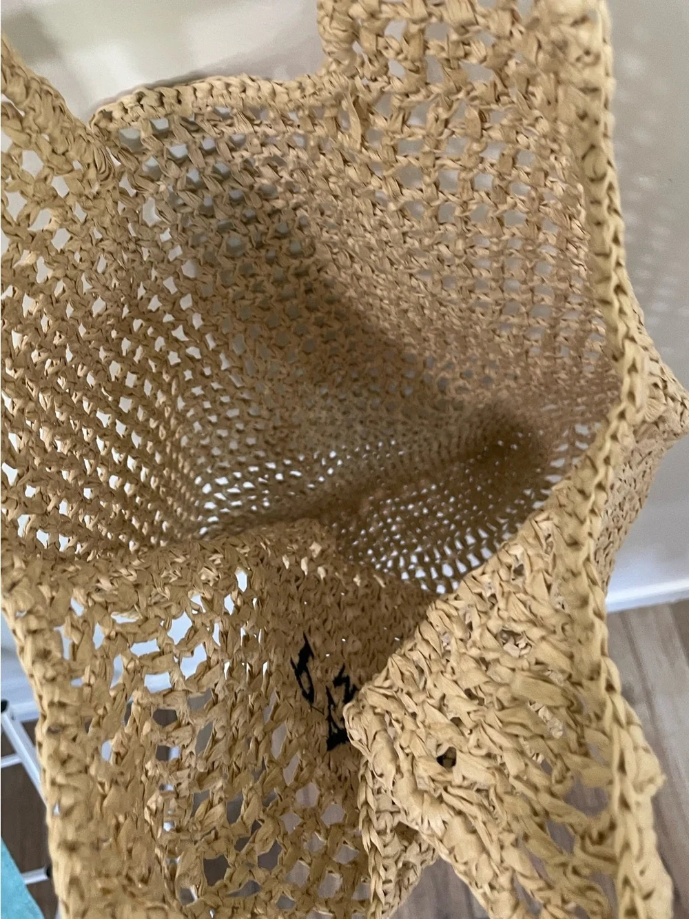 Paris Milano Logo Raffia Straw Tote Bag Beach Travel Perfect Summer Wear NWOT